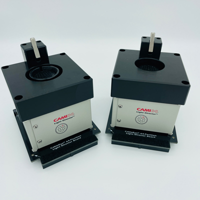 Two ZIF fixtures each machined for a 40-pin circular connector mounted to CB37A board.