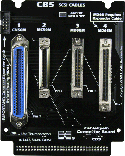 CB5 Connector Board - Centronics 50 Male, mini-Centronics 50 Male, miniD 50 male and miniD 68 male Connectors