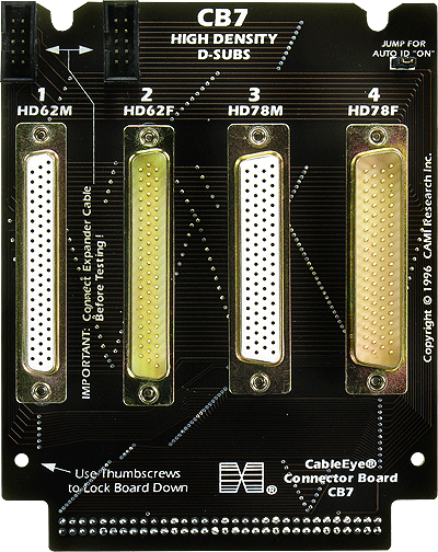 CB7 Connector Board - HD62, and HD78 High Density D-Subs Connectors