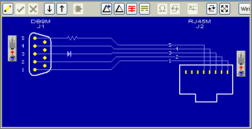 CableEye Schematic Shows physical connector shape and pin layout